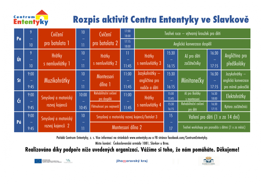 Kroužky a aktivity ve Slavkově a v Heršpicích ve školním roce 2021/2022